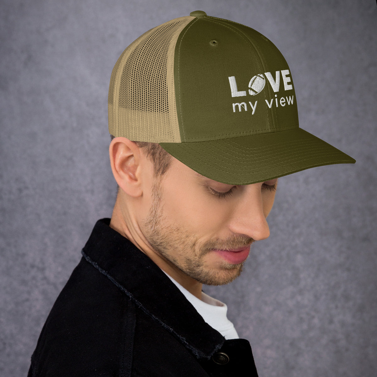 Trucker Hat—Football (white embroidery)