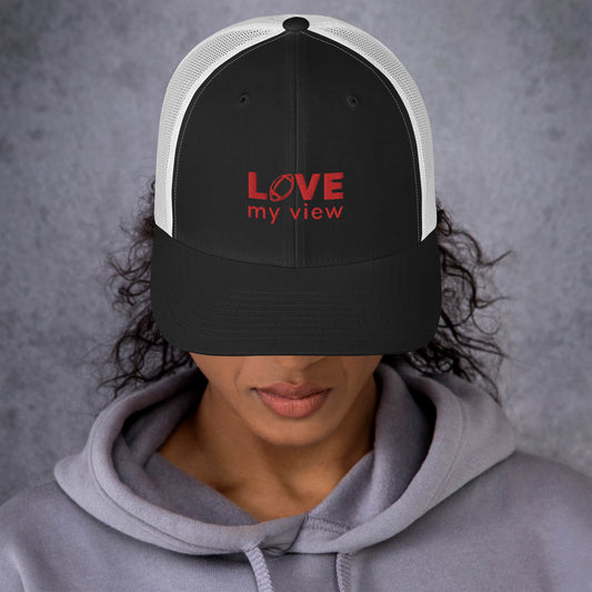 Football Trucker Hat (with RED embroidery)