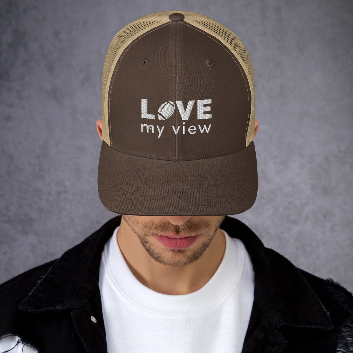 Trucker Hat—Football (white embroidery)