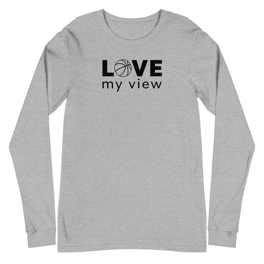 Long Sleeve Basketball Tee (black lettering)